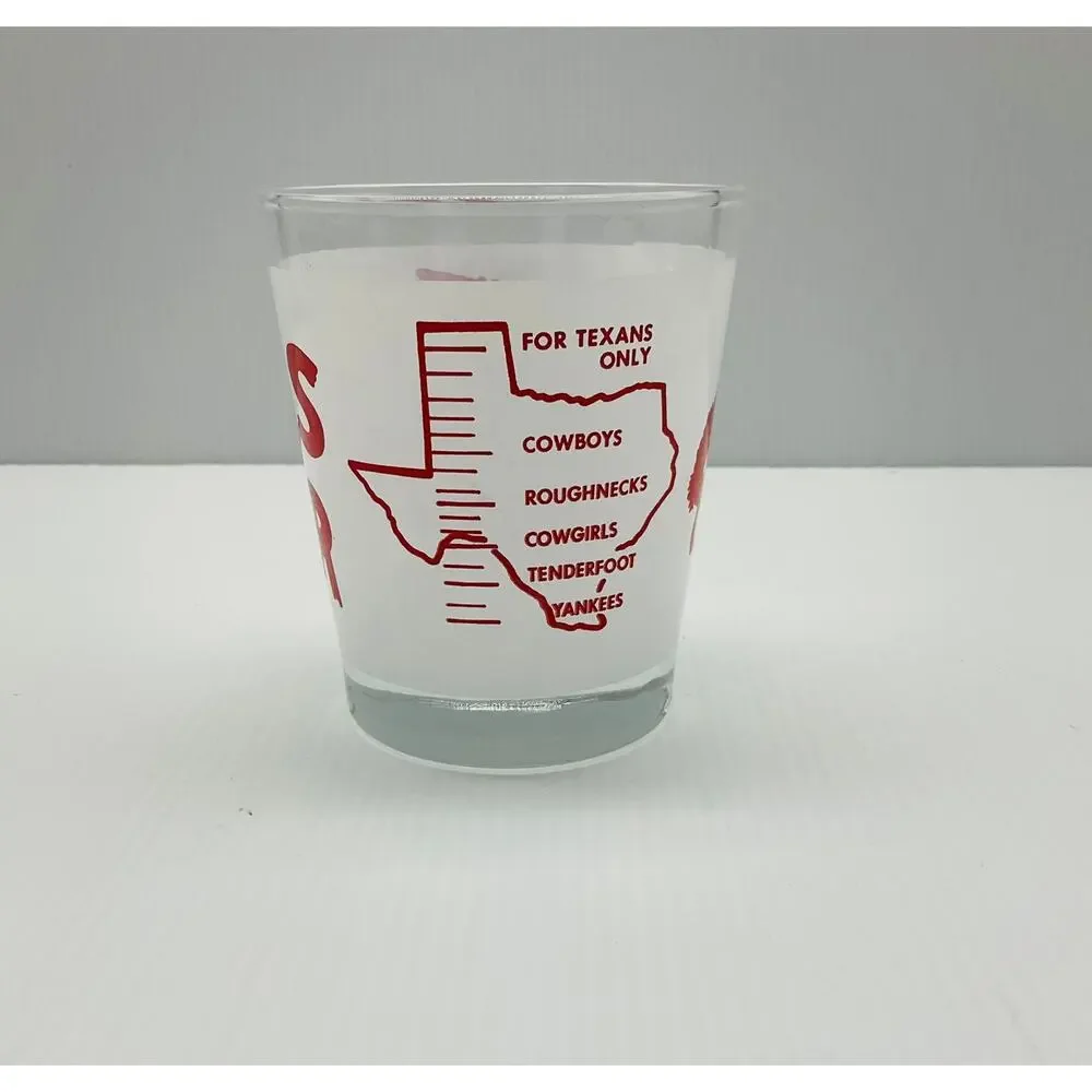 Vintage Texas Jigger Shot Glass Red & White - NANO Products